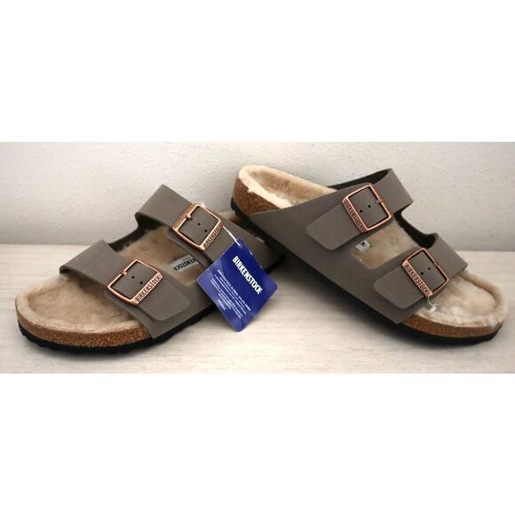 Birkenstock Shoes - Birkenstock WMN Sz EUR 42 US 11 Green Arizona Shearling-Lined Slide Sandals